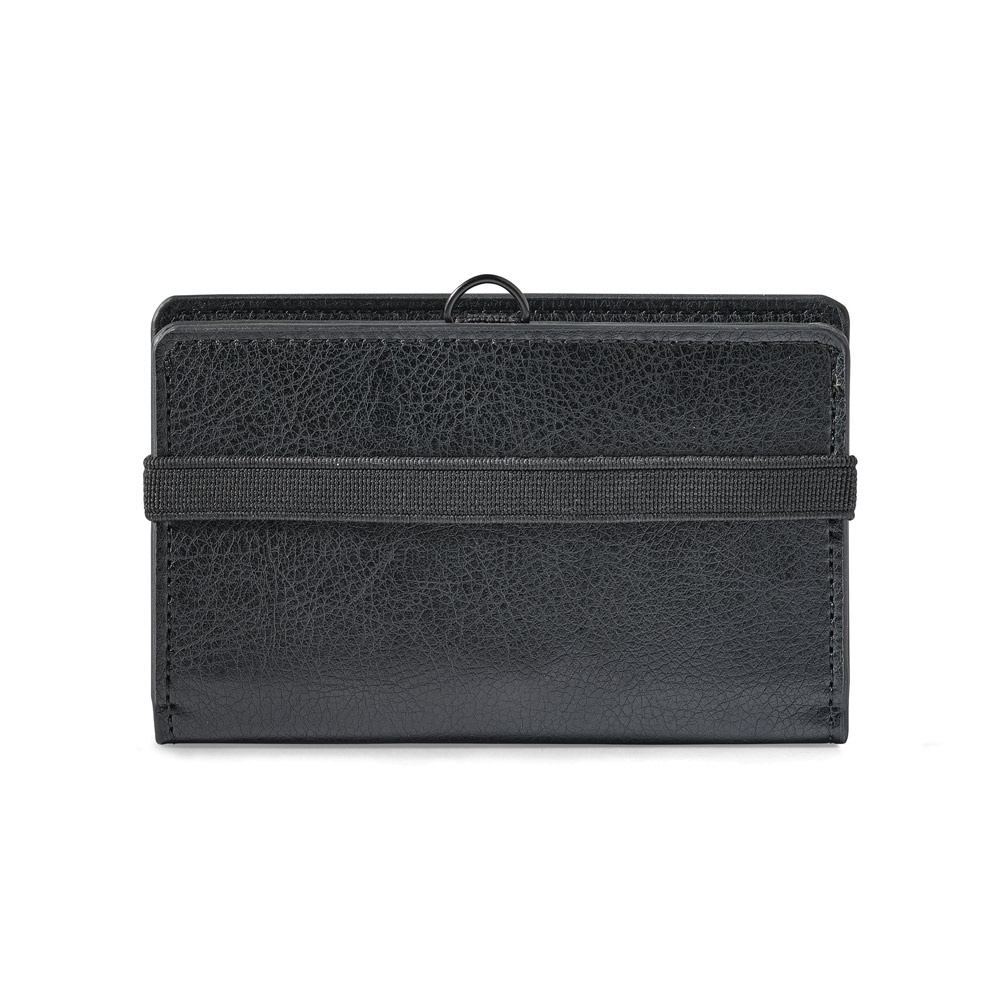 GLENN. Porta tessere in PU con chiusura elastica