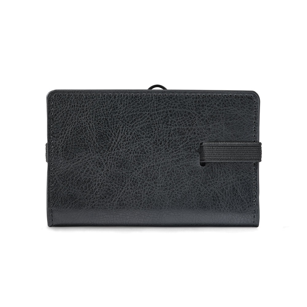 GLENN. Porta tessere in PU con chiusura elastica