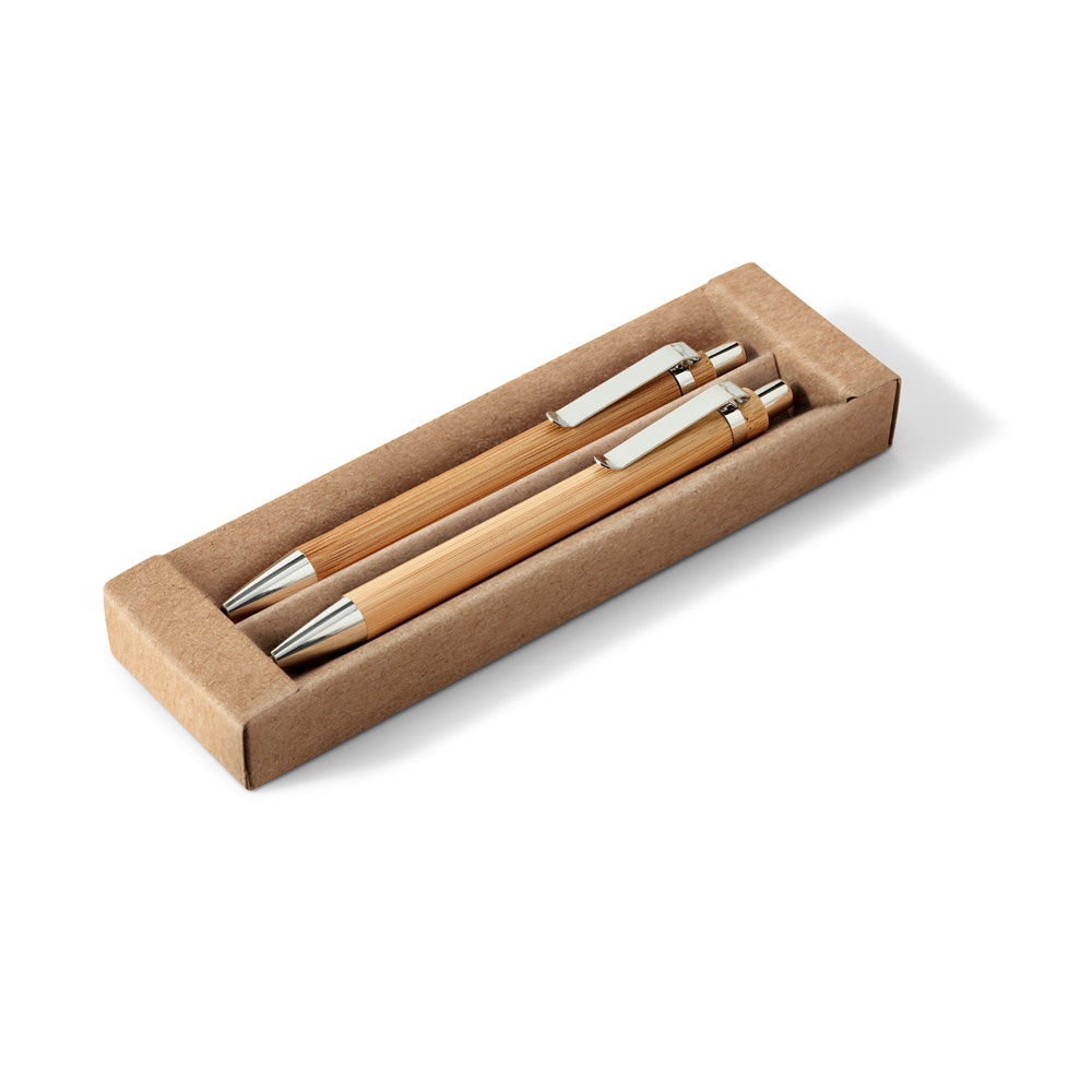 GREENY. Set con penna a sfera e matita portamine in bambù