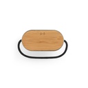 GUETTA. Altoparlante portatile da 5W con caricatore wireless superveloce da 15W e autonomia di 2 ore in bambù e PET riciclato (100% rPET)