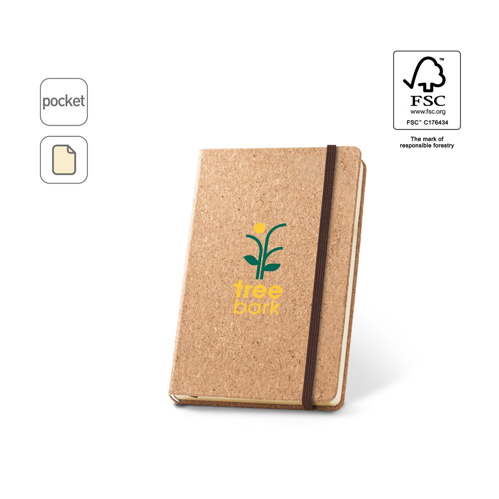 HAWKINS. Block notes tascabile in sughero con 160 pagine lisce