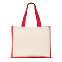 HELSINQUE COLOUR. Borsa in tela (320 g/m²), con fondo e fianchi in iuta laminata (350 g/m²) colorata