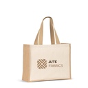 HELSINQUE. Borsa in tela (320 g/m²), con fondo e fianchi in iuta laminata (350 g/m²) nei toni naturali