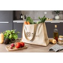 HELSINQUE. Borsa in tela (320 g/m²), con fondo e fianchi in iuta laminata (350 g/m²) nei toni naturali