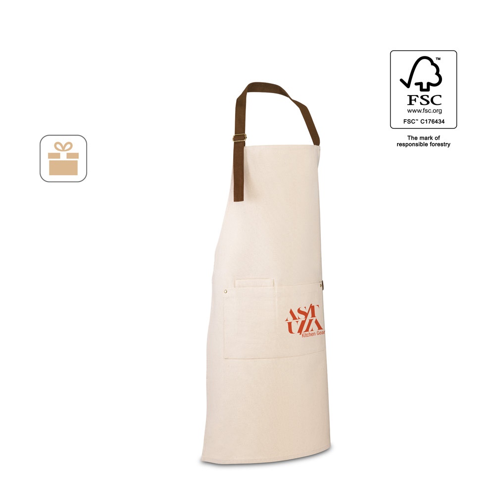 HOLM. Grembiule in canvas di cotone 100% (320 g/m²) con dettagli in metallo