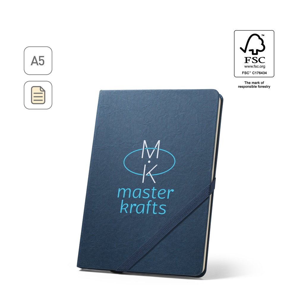 HUXLEY. Block notes A5 con copertina rigida, realizzato in carta resistente all'acqua