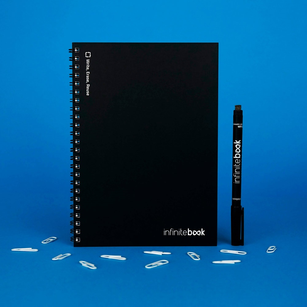 INFINITEBOOK PLAIN A5. Infinitebook con copertina flessibile e 15 pagine bianche stile lavagna bianca