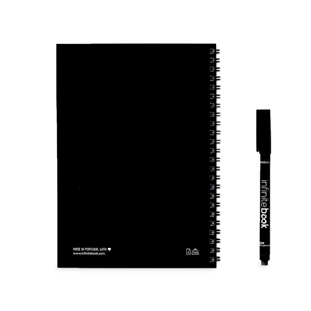 INFINITEBOOK PLAIN A5. Infinitebook con copertina flessibile e 15 pagine bianche stile lavagna bianca