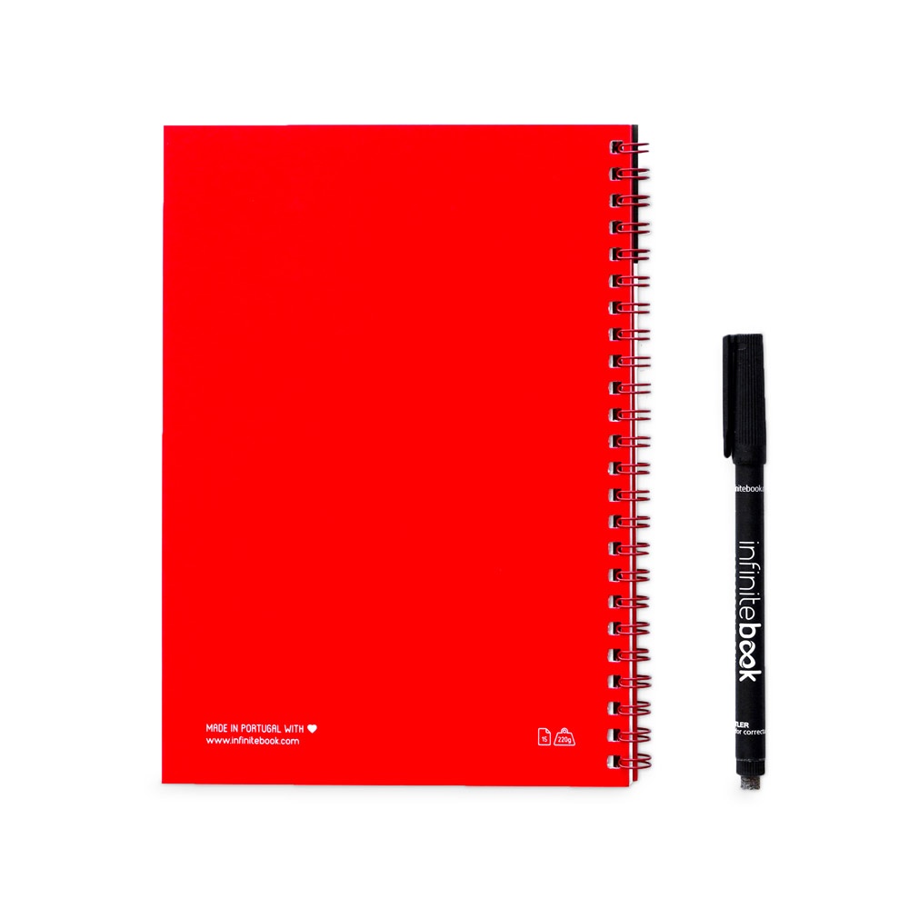 INFINITEBOOK PLAIN A5. Infinitebook con copertina flessibile e 15 pagine bianche stile lavagna bianca