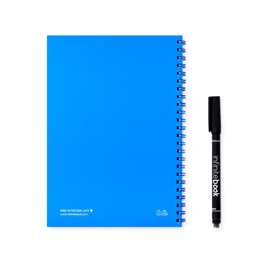 INFINITEBOOK PLAIN A5. Infinitebook con copertina flessibile e 15 pagine bianche stile lavagna bianca