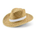 JEAN RIB. Cappello di paglia naturale con elastico stampato a sublimazione