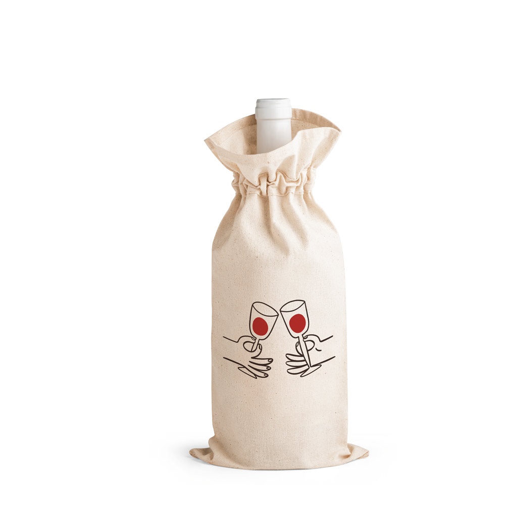 JEROME. Borsa per bottiglia in cotone 100% (180 g/m²)