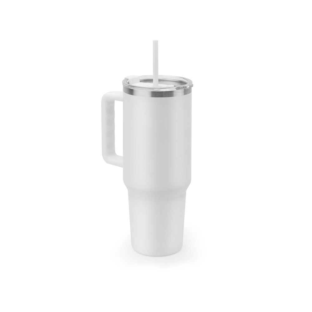 JOYNER XL. Tazza da viaggio grande in acciaio inossidabile (riciclata al 91%) con doppia parete isolata sottovuoto e finitura opaca da 1300 ml