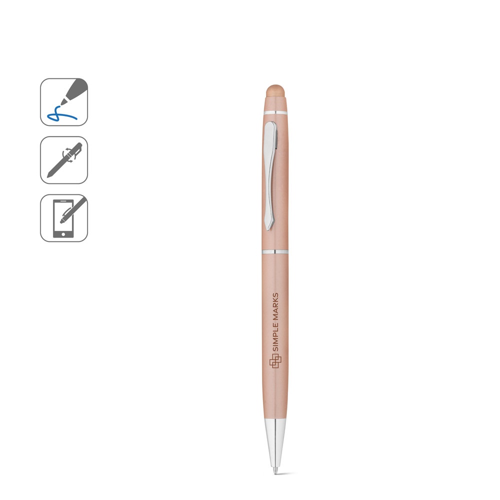 JULIE. Penna a sfera in alluminio riciclato (100% rAL) con punta touch