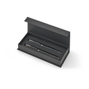 KINGSLEY. Set composto da 1 penna a sfera e 1 penna roller in alluminio, con inchiostro blu Dokumental®