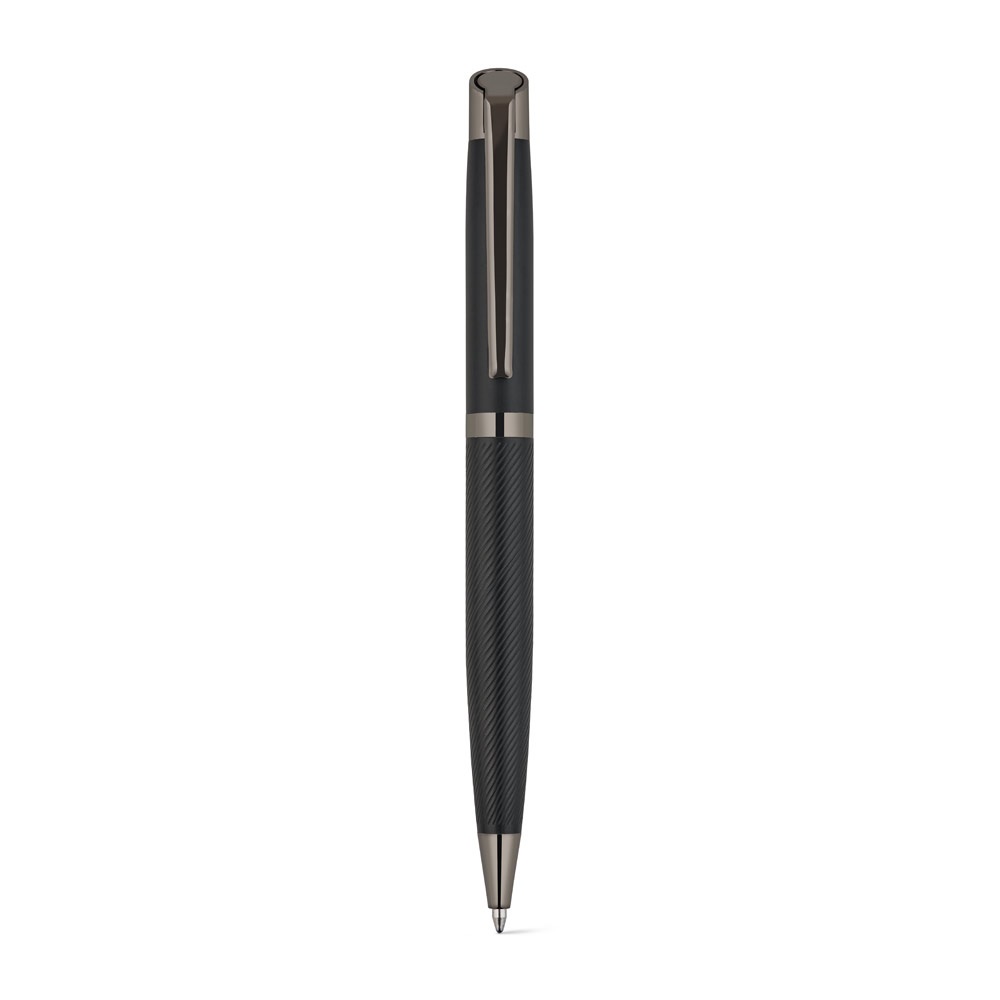 KINGSLEY. Set composto da 1 penna a sfera e 1 penna roller in alluminio, con inchiostro blu Dokumental®