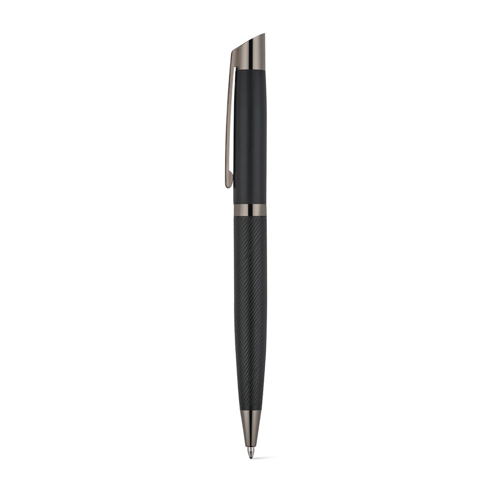 KINGSLEY. Set composto da 1 penna a sfera e 1 penna roller in alluminio, con inchiostro blu Dokumental®