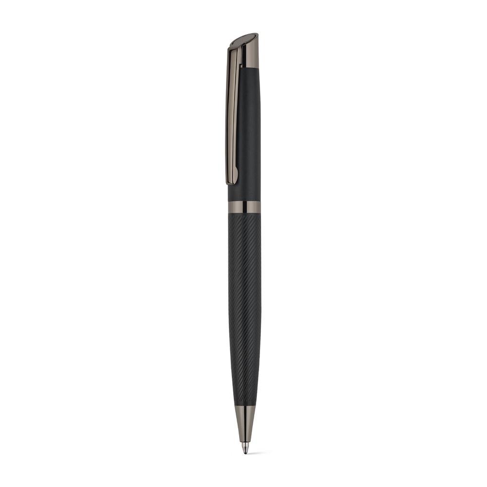 KINGSLEY. Set composto da 1 penna a sfera e 1 penna roller in alluminio, con inchiostro blu Dokumental®