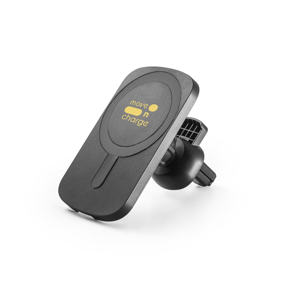 KOCH. Supporto per smartphone da auto con caricatore magnetico wireless 15W in ABS riciclato (100% rABS)