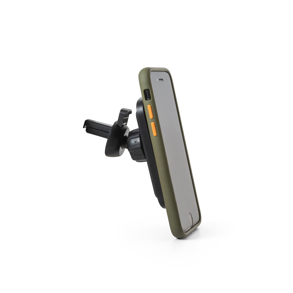 KOCH. Supporto per smartphone da auto con caricatore magnetico wireless 15W in ABS riciclato (100% rABS)