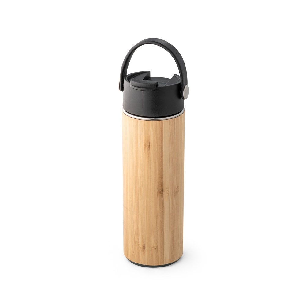 LAVER. Borraccia termica in bambù, PP e acciaio inox 440 mL