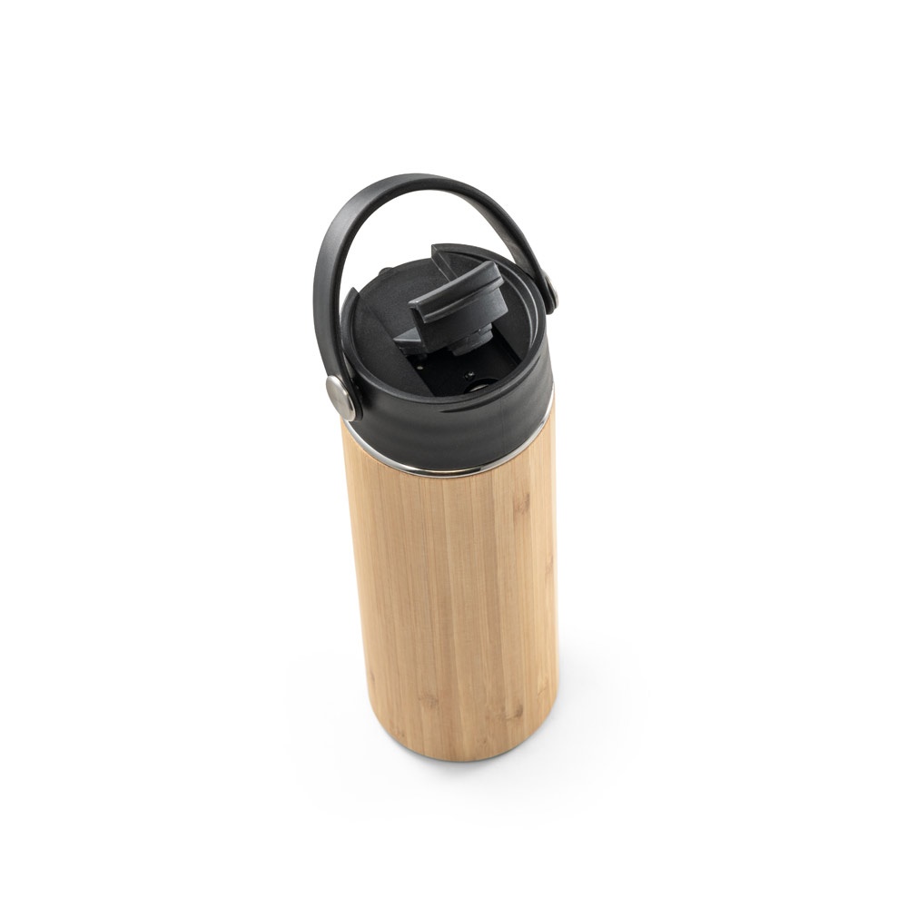 LAVER. Borraccia termica in bambù, PP e acciaio inox 440 mL