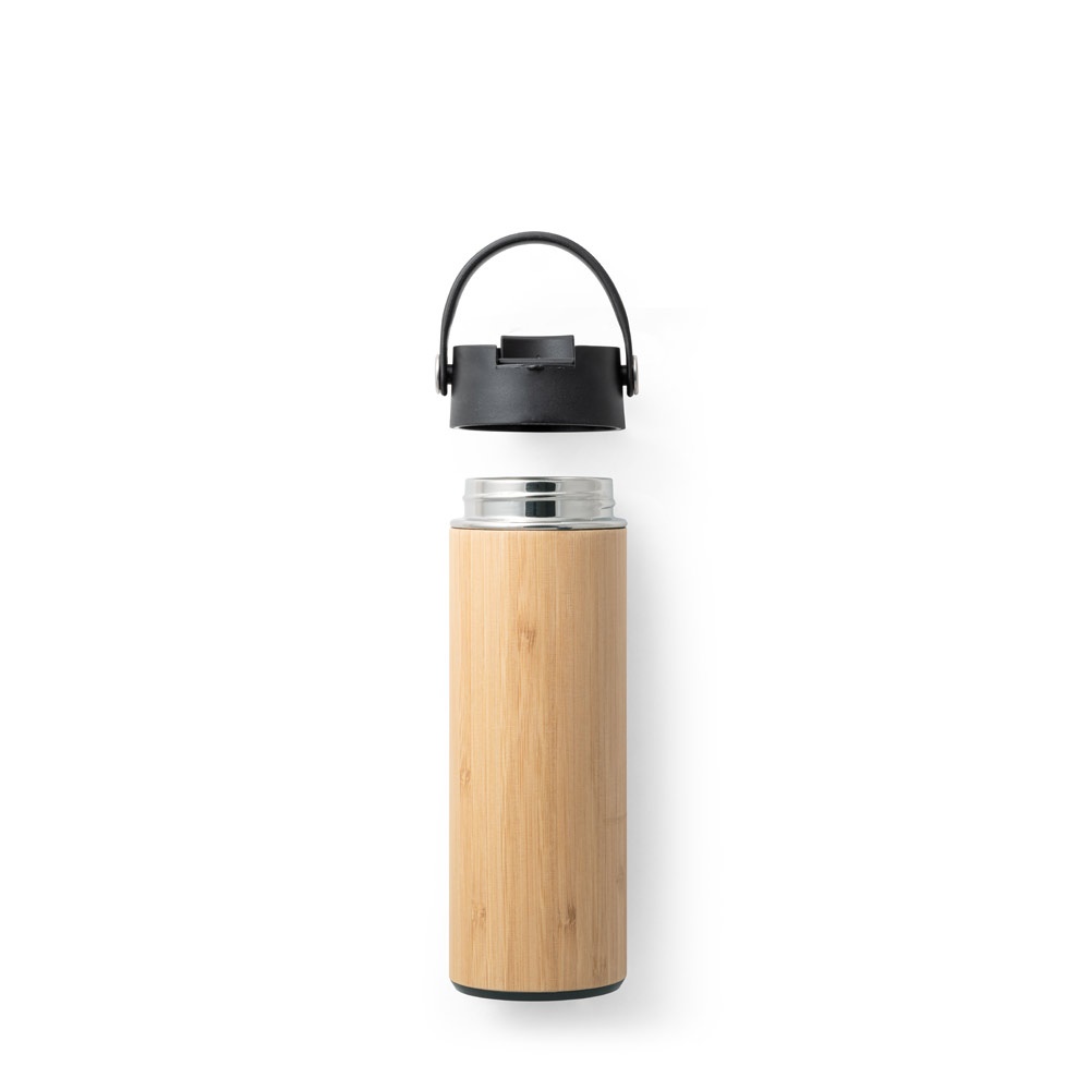 LAVER. Borraccia termica in bambù, PP e acciaio inox 440 mL