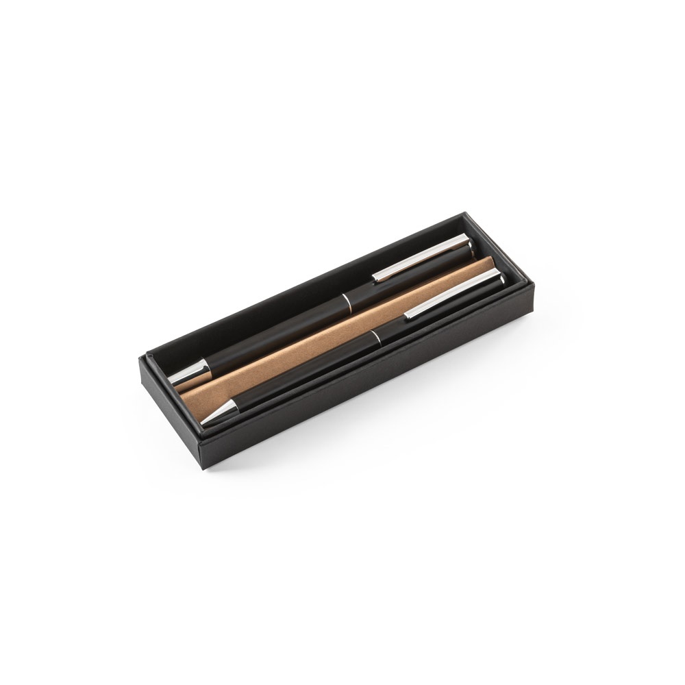 LEAH. Set penna roller e penna a sfera in alluminio (rispettivamente al 94% e al 94%) con clip