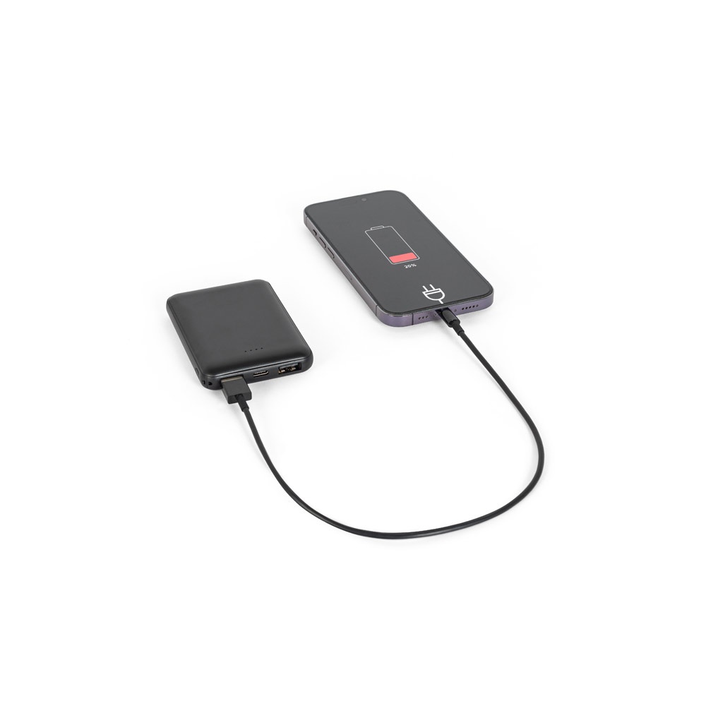 LEAKEY 5. Power bank 5'000 mAh in ABS riciclato (100% rABS)