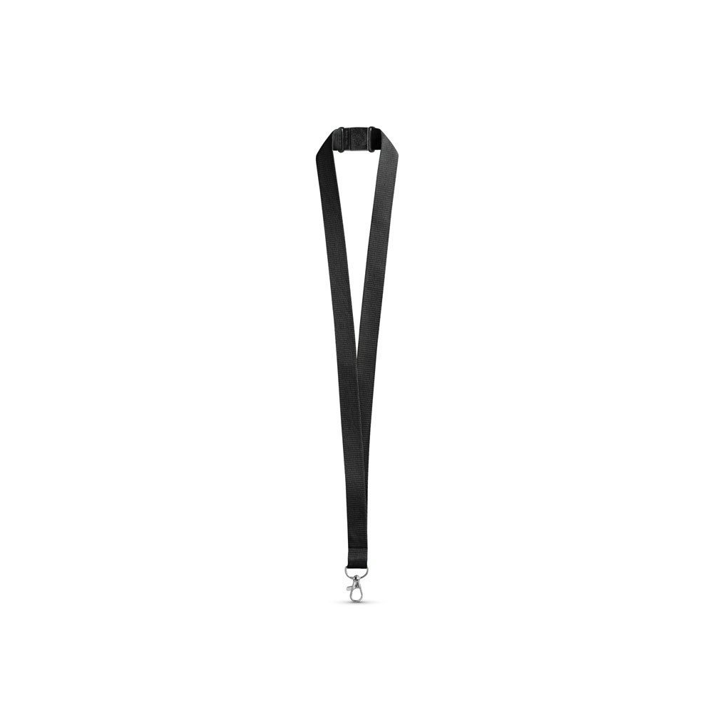 LEEDS. Lanyard in poliestere con chiusura di sicurezza