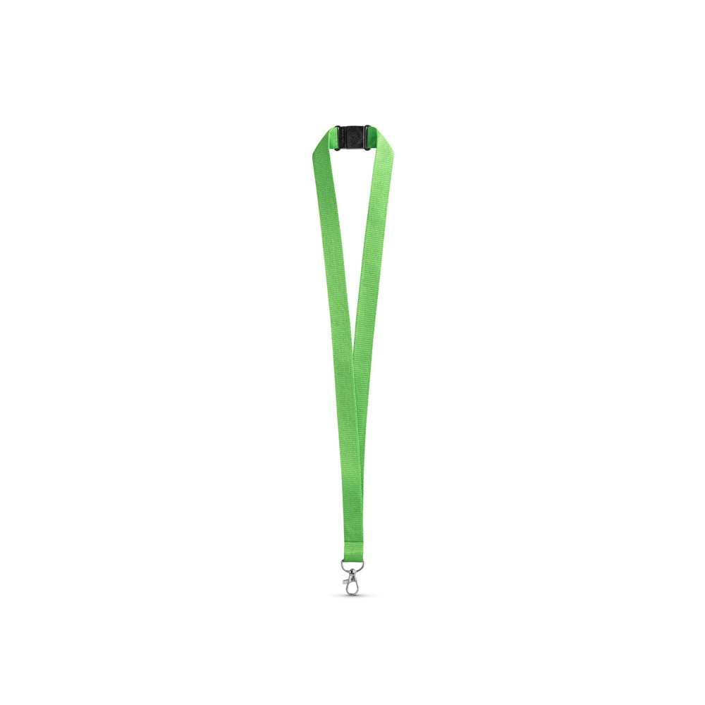 LEEDS. Lanyard in poliestere con chiusura di sicurezza