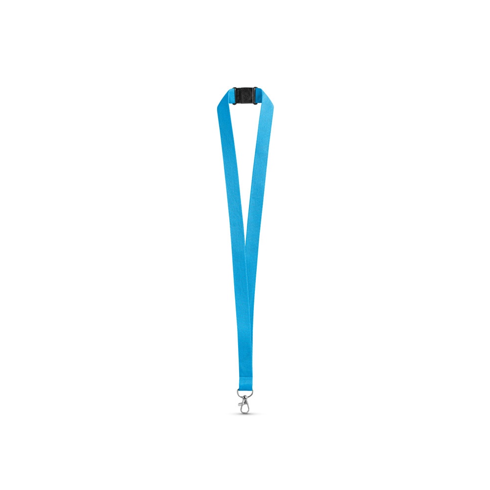 LEEDS. Lanyard in poliestere con chiusura di sicurezza