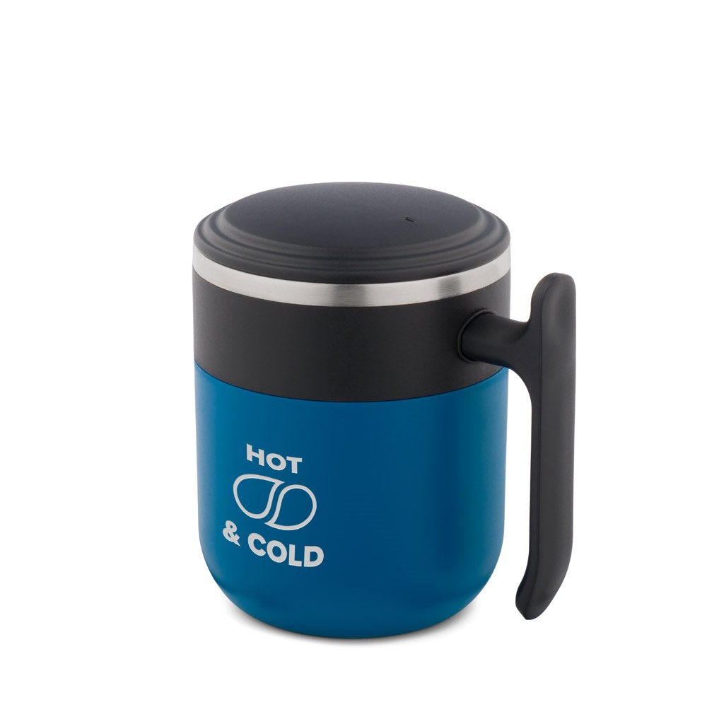 MALDINI. Tazza da viaggio con parete interna in acciaio inox e finitura opaca, 400 mL