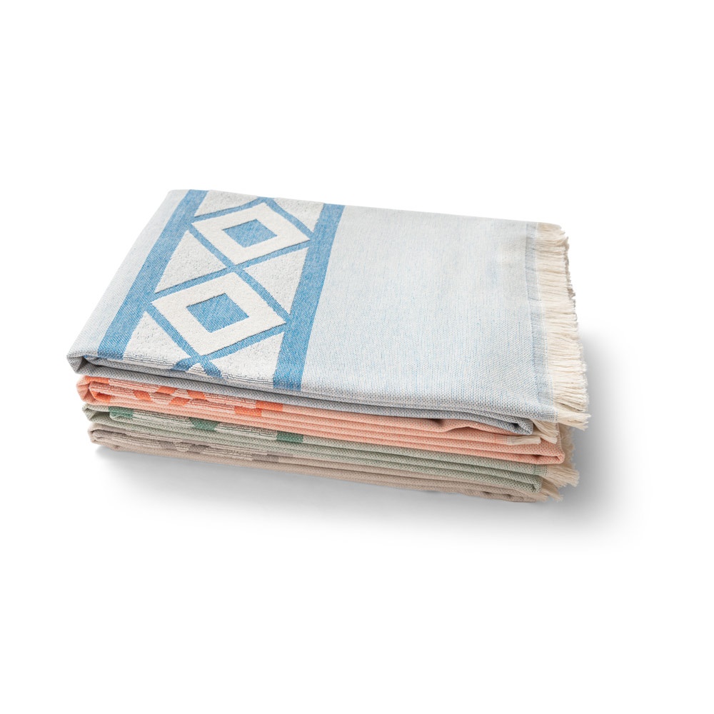 MALEK. Telo multifunzionale e da bagno (350g/m²) realizzato in cotone leggero e resistente (85%) e cotone riciclato (15%)