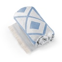 MALEK. Telo multifunzionale e da bagno (350g/m²) realizzato in cotone leggero e resistente (85%) e cotone riciclato (15%)