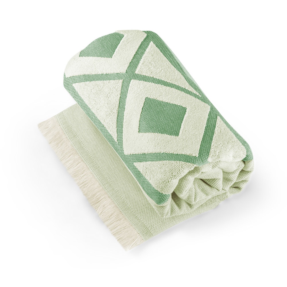 MALEK. Telo multifunzionale e da bagno (350g/m²) realizzato in cotone leggero e resistente (85%) e cotone riciclato (15%)
