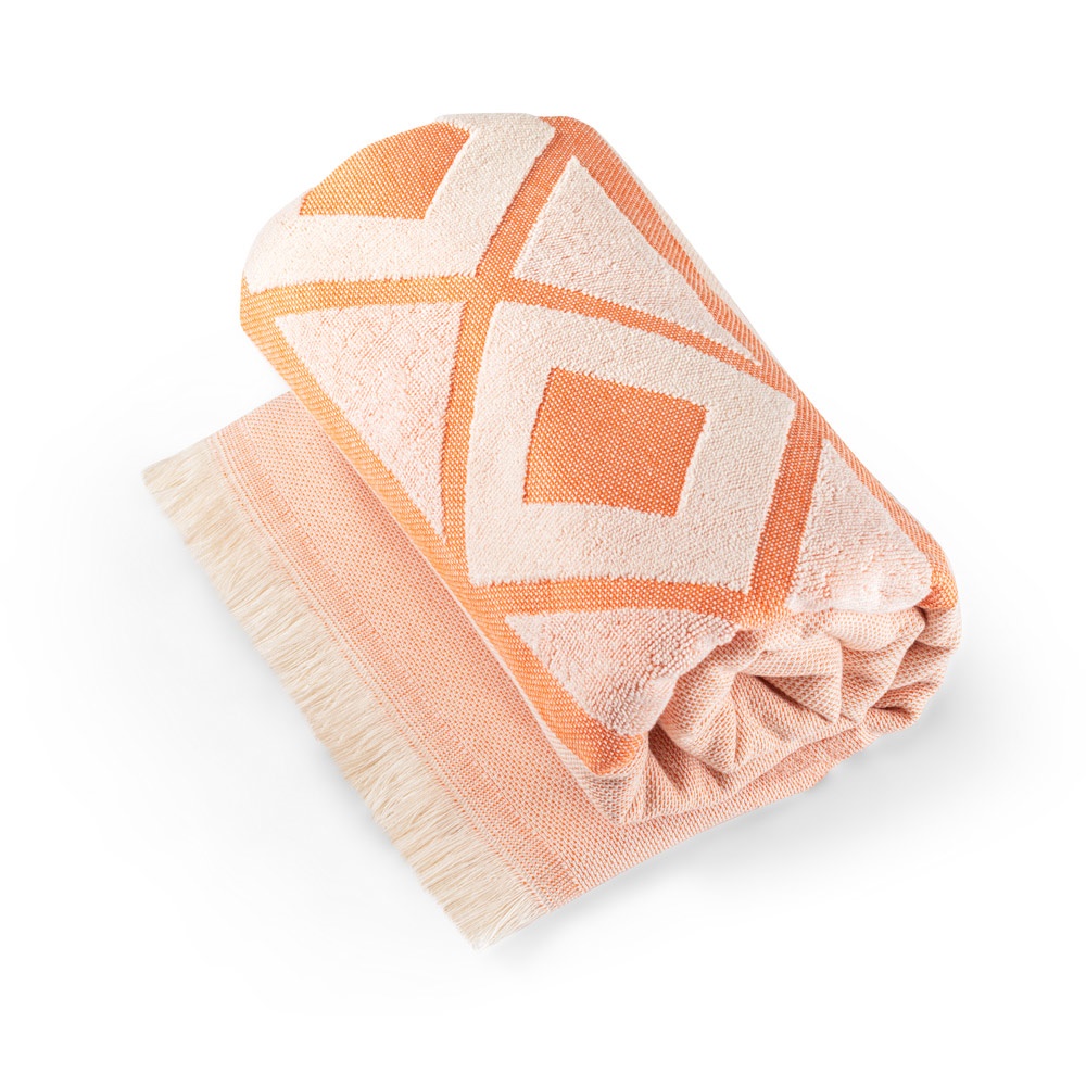 MALEK. Telo multifunzionale e da bagno (350g/m²) realizzato in cotone leggero e resistente (85%) e cotone riciclato (15%)