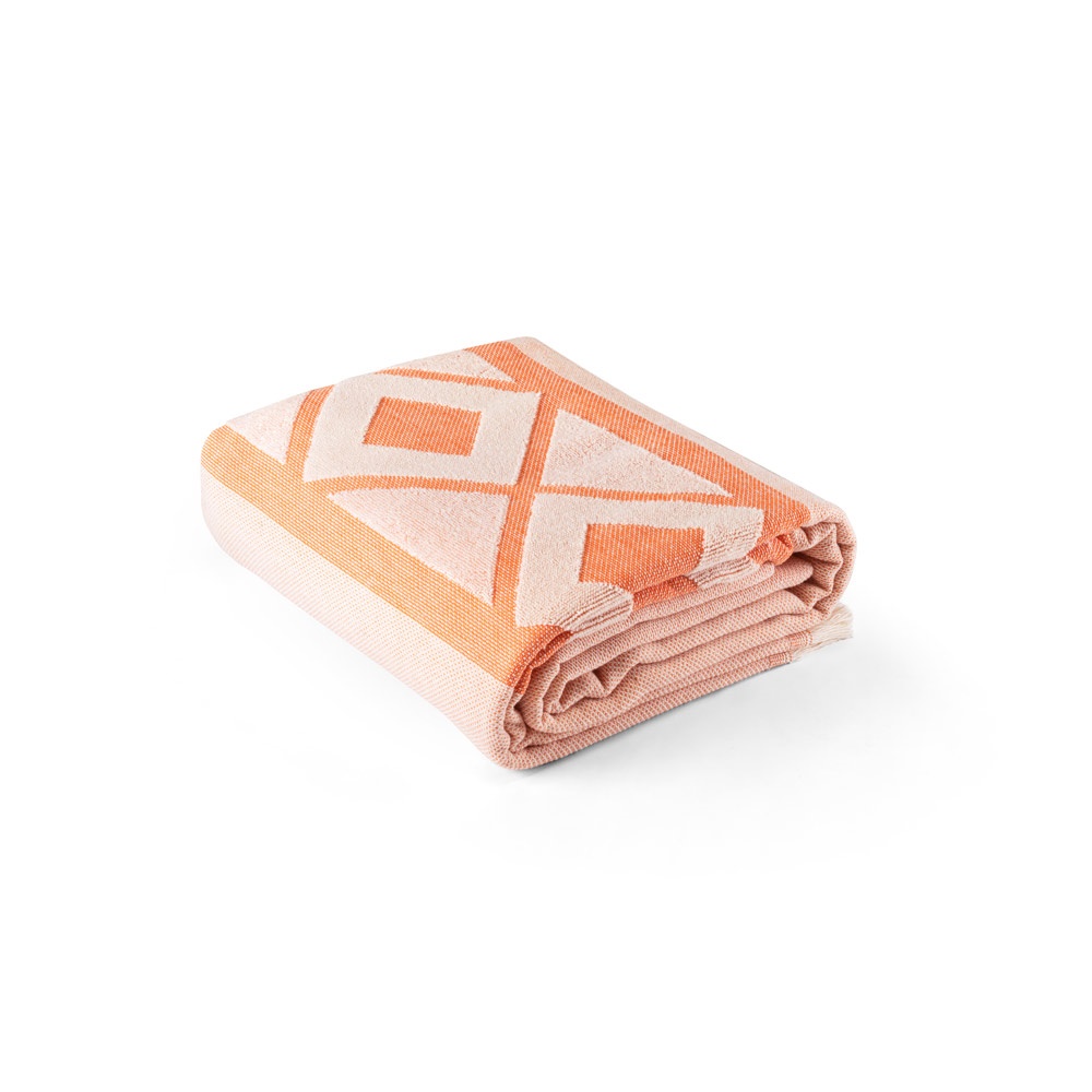 MALEK. Telo multifunzionale e da bagno (350g/m²) realizzato in cotone leggero e resistente (85%) e cotone riciclato (15%)
