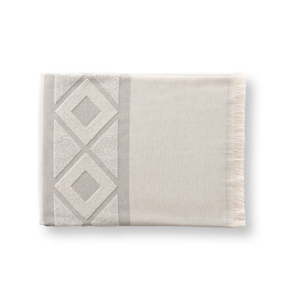MALEK. Telo multifunzionale e da bagno (350g/m²) realizzato in cotone leggero e resistente (85%) e cotone riciclato (15%)