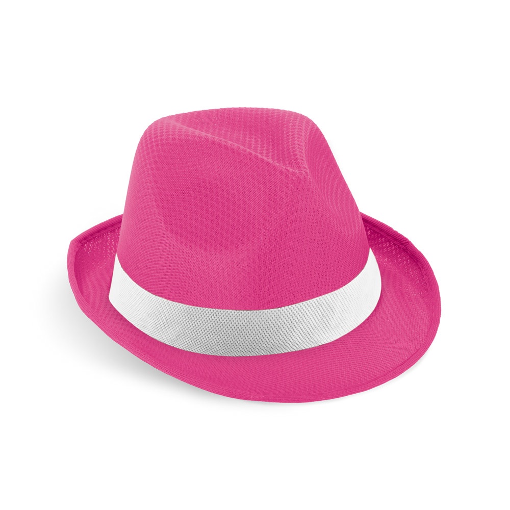 MANOLO POLI. Cappello in PP con nastro in poliestere bianco