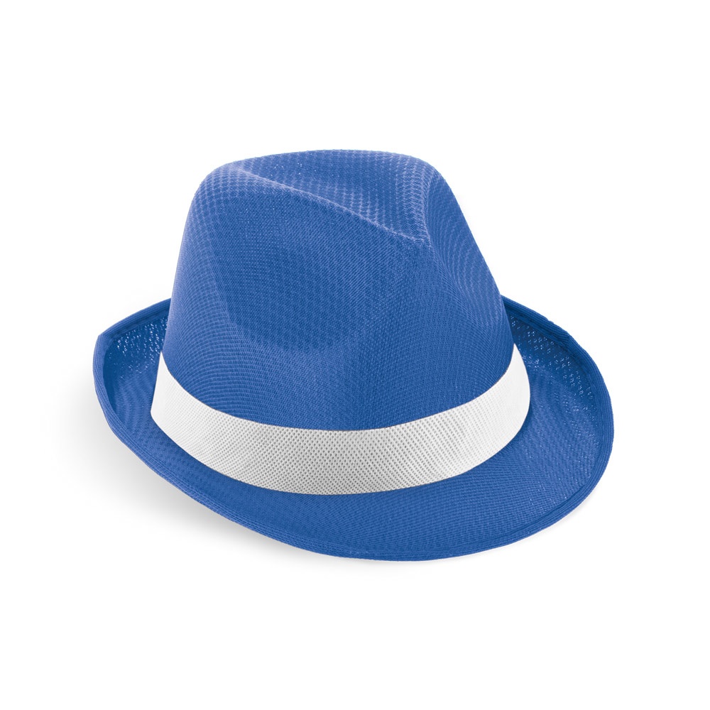 MANOLO POLI. Cappello in PP con nastro in poliestere bianco