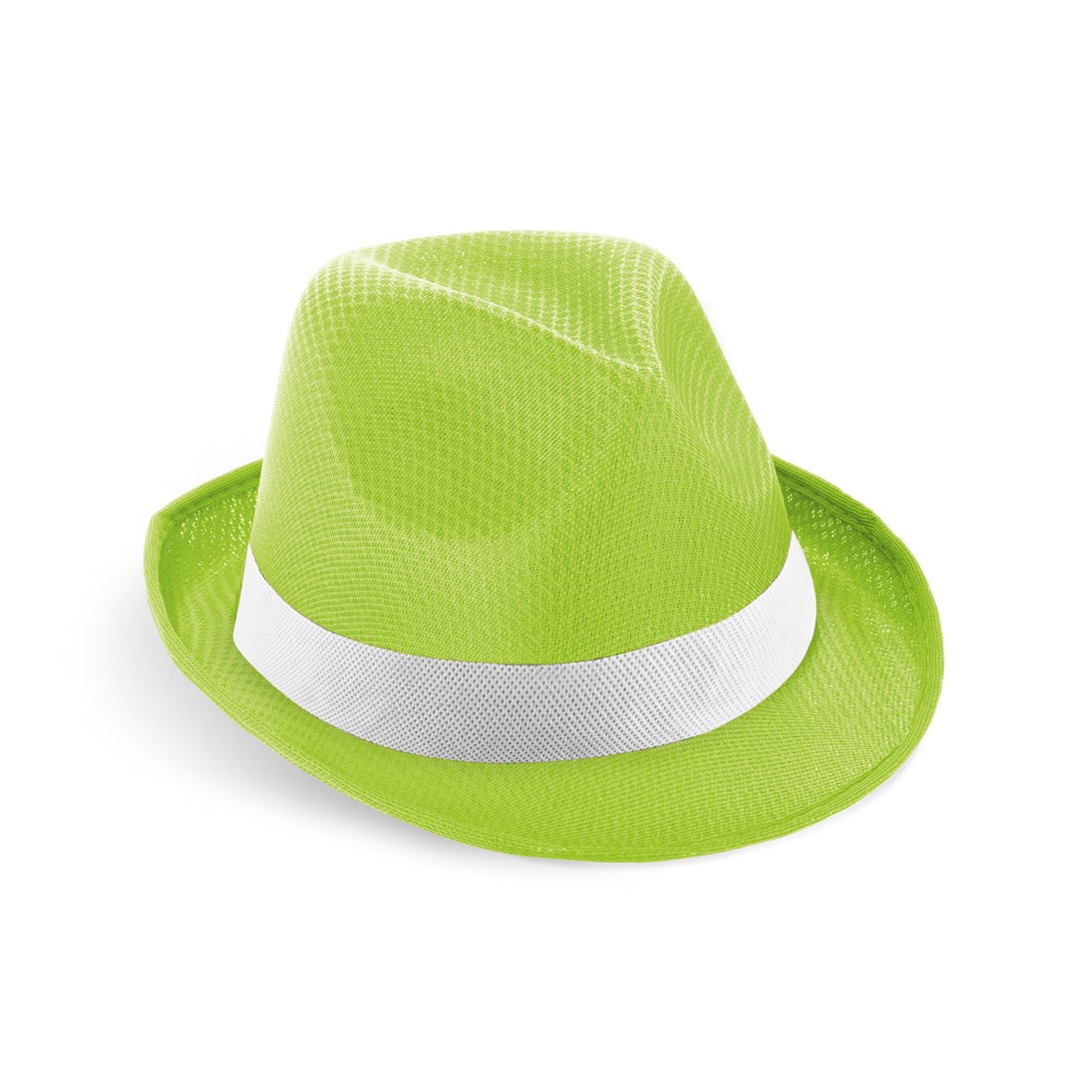MANOLO POLI. Cappello in PP con nastro in poliestere bianco