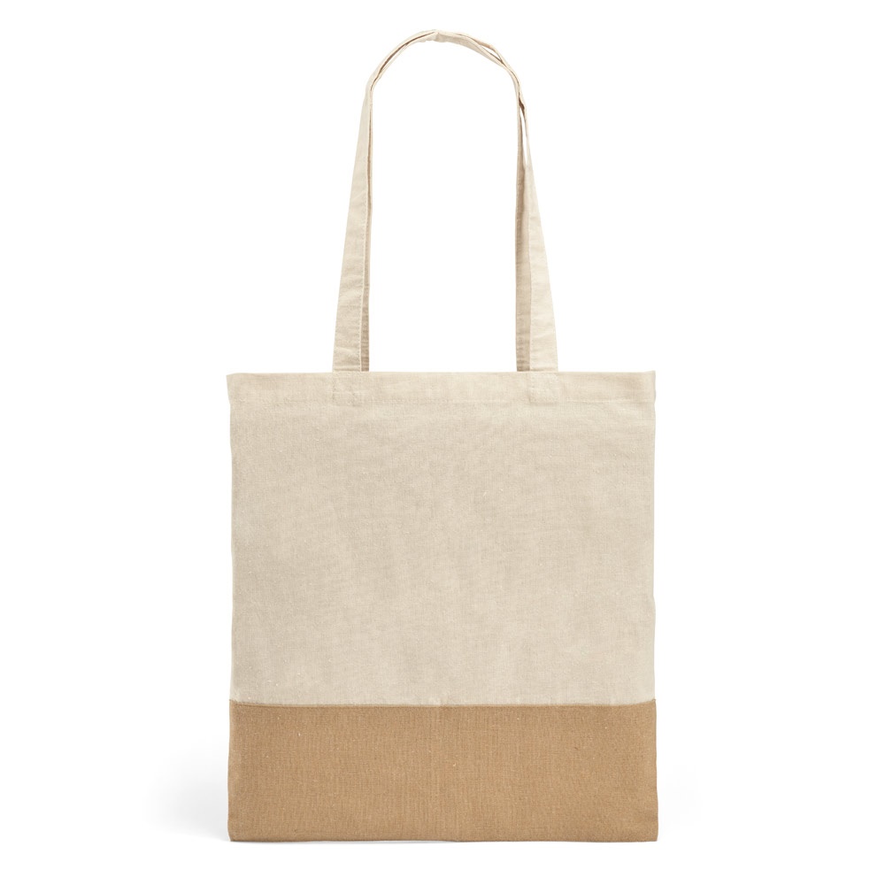 MERCAT. Borsa in cotone 100% (160 g/m²) con dettaglio in imitazione iuta