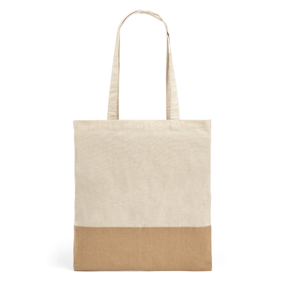 MERCAT. Borsa in cotone 100% (160 g/m²) con dettaglio in imitazione iuta