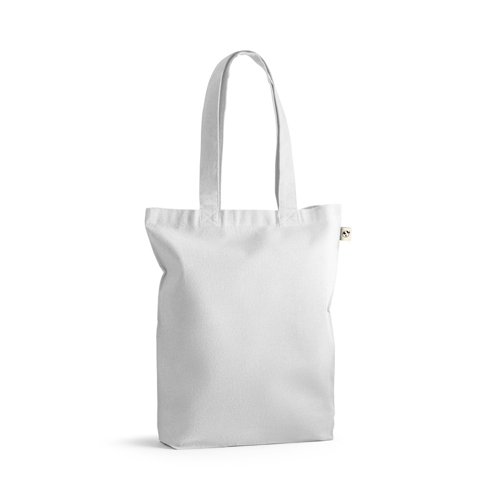 MERIDA. Borsa (220 g/m²) in cotone (50%), cotone riciclato (30%) e poliestere (20% rPET)
