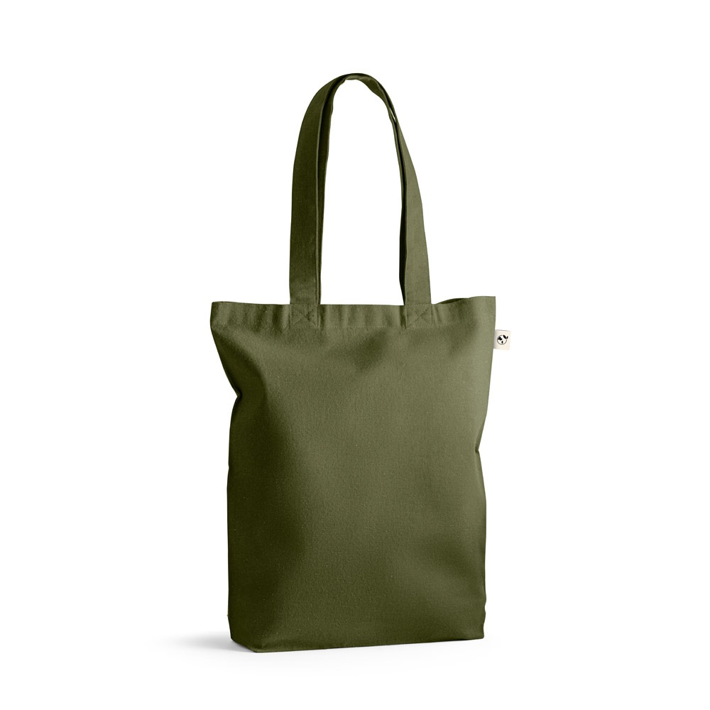 MERIDA. Borsa (220 g/m²) in cotone (50%), cotone riciclato (30%) e poliestere (20% rPET)