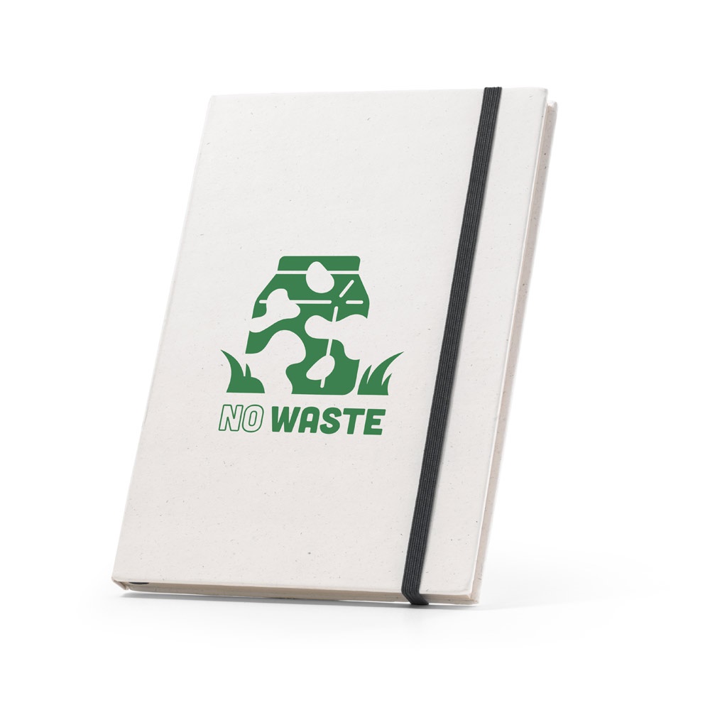 MILKY. Blocco note A5 con copertina rigida in carta riciclata al 100%