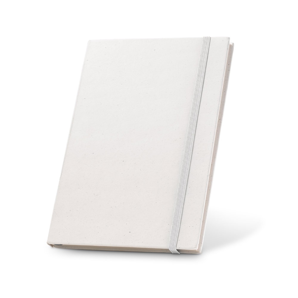 MILKY. Blocco note A5 con copertina rigida in carta riciclata al 100%