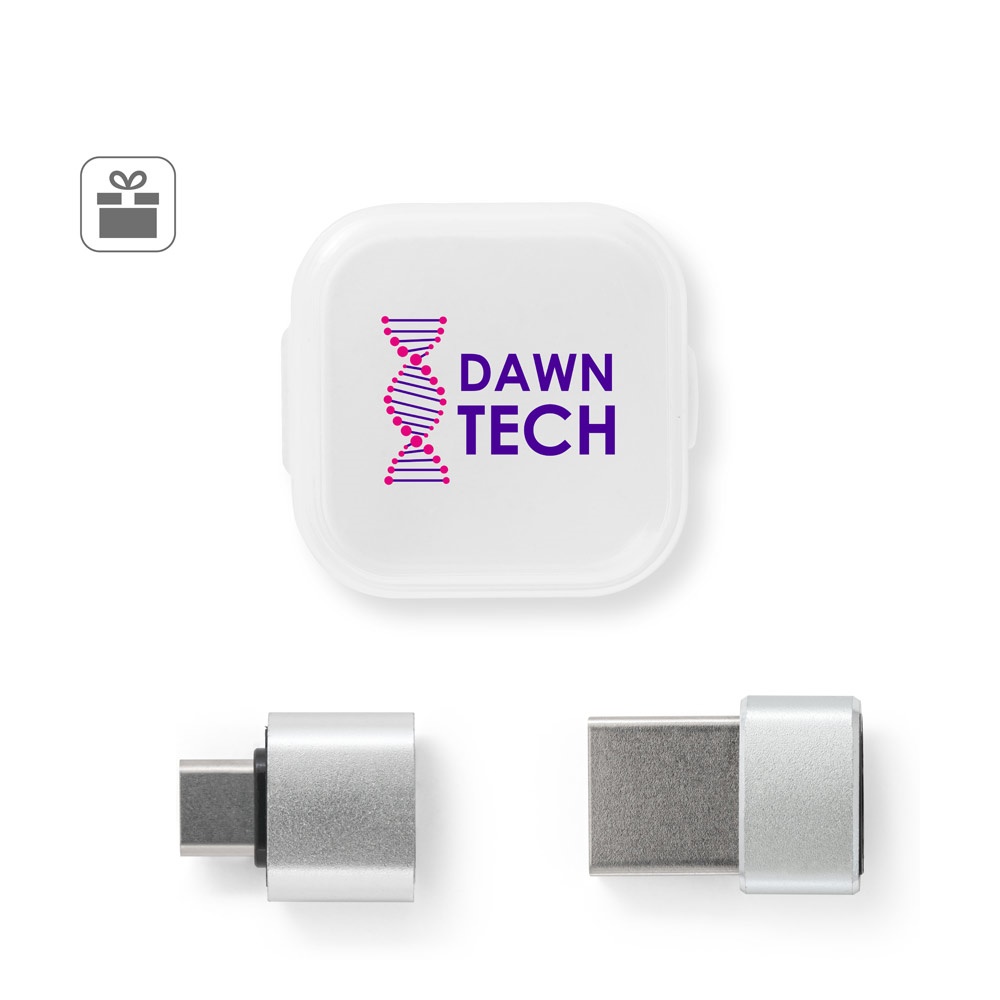 MINSKY. Set di 2 adattatori USB-A / USB-C in alluminio