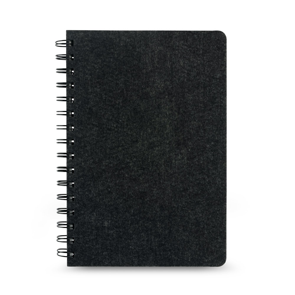 MISHIMA. Block notes A5 con copertina semirigida in feltro riciclato (100% rPET) , con spirale e pagine a righe